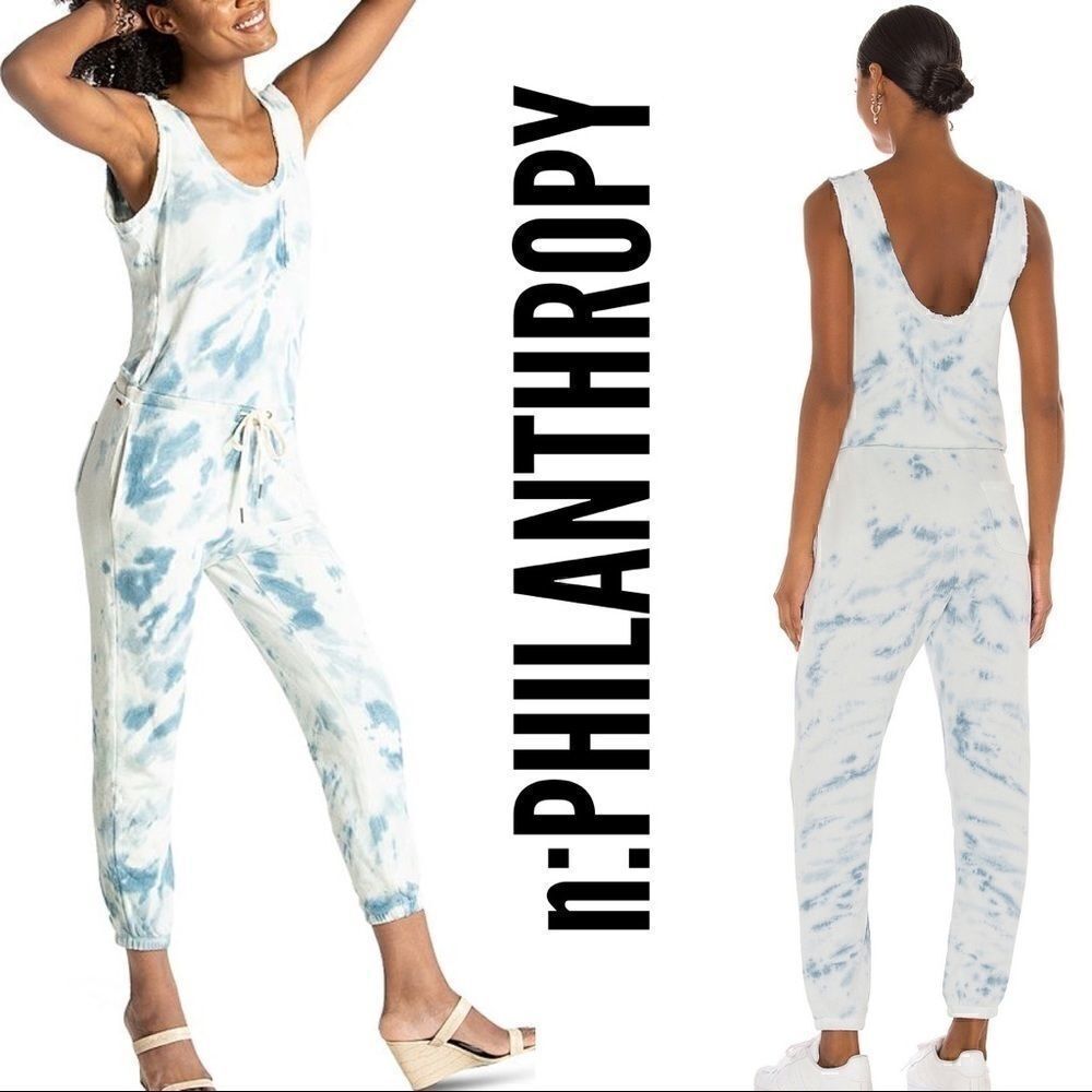 N:PHILANTHROPY WORLD JUMPSUIT SKY CASHMERE TIE DYE
